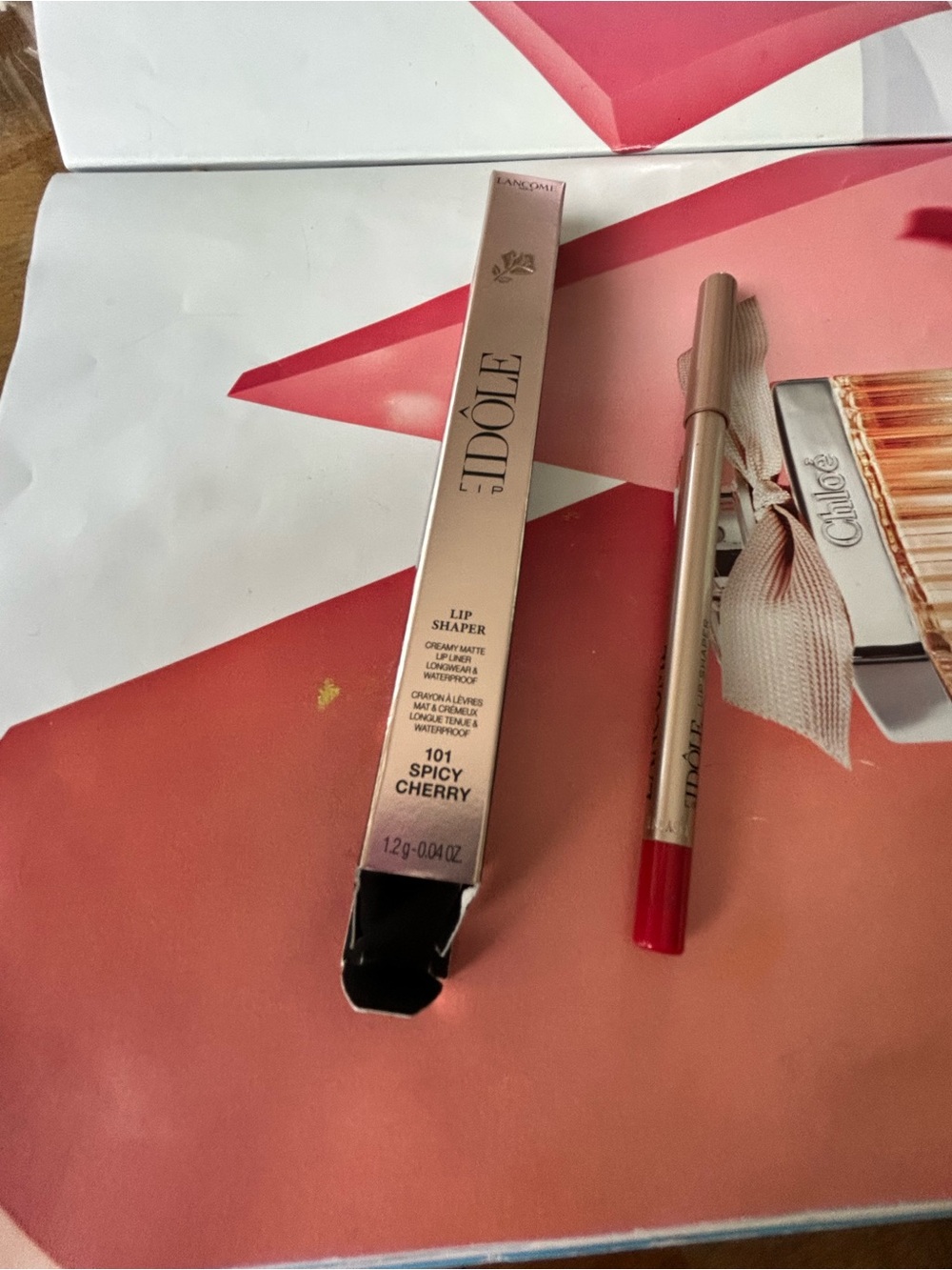 LANCOME Idole Lip Creamy Matte Lip Shaper 1.2g/0.04oz - NEW Spicy Cherry